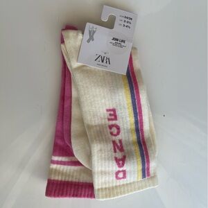 Zara Two-Pack Athletic High Socks, 10-11 years